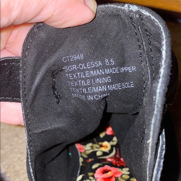 Sugar Black open toed soft booties size 8.5 - Picture 5 of 8